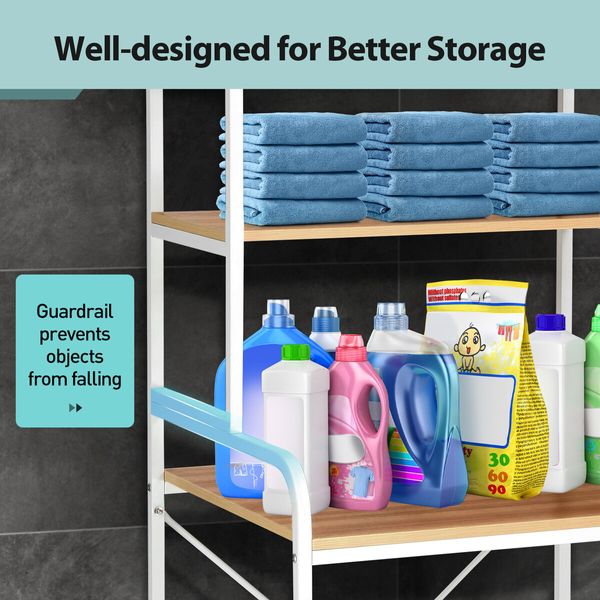 Over Toilet Shelf Rack Bathroom Organiser 3-tier Freestanding Storage Laundry Washing Machine Heavy Duty Towel Shelving