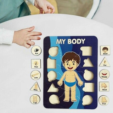 Learning Human Body Parts Body Puzzle for kids Learning Activities Wood Peg Puzzle Game for Kids for Birthday Gift