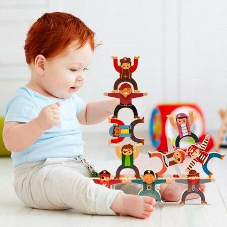 Balance Stacked High-grade Wood Puzzle Children's DIY Superimposed Building Blocks Desktop Game Parent-child