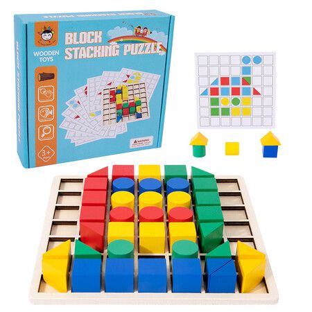 Wooden Puzzle Toys Shape Color Sorting Toy for Toddler's Preschool Activity(1 Pack)