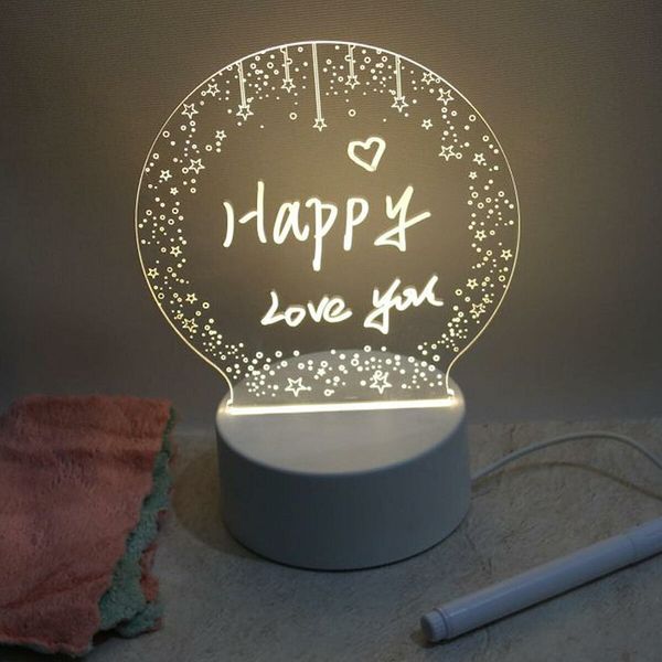 Led Night Light Message Board, Note Lamp Write On for Study Room, Bedroom, Living Room