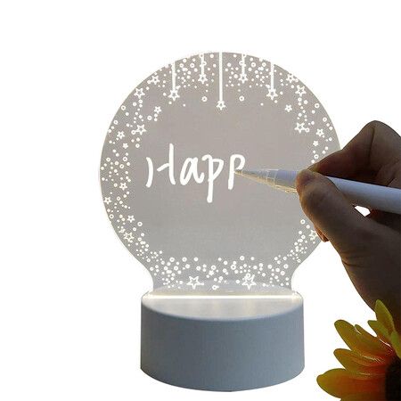 Led Night Light Message Board, Note Lamp Write On for Study Room, Bedroom, Living Room