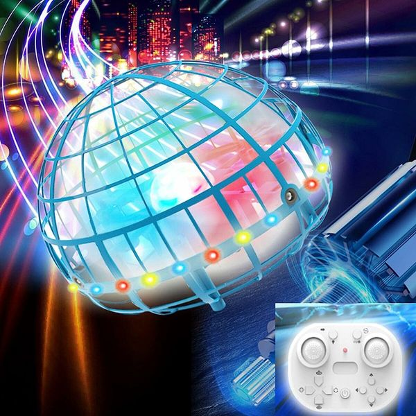 UFO Flying Ball Toys, Unique 360 Rotating Hand Operated Drone with LED Light for Boys Girl