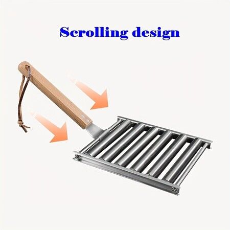 1pc Stainless Steel Hot Dog Rack, Sausage Roller Rack, Detachable Roasted Sausage Rack, Rolling Outdoor Barbecue Grill Barbecue Tools