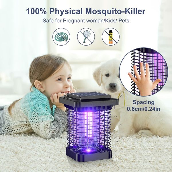 Bug Zapper for Outdoor and Indoor,Mosquito Zapper with High Powered 4200V Electric,Fly Traps Waterproof Fly Zapper Mosquito Killer for Home Backyard Patio Garden Camp