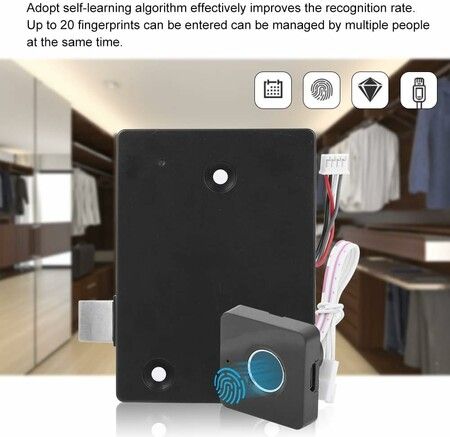 Fingerprint Lock, Smart Biometric Fingerprint Cabinet Lock Cabinet,Drawer, Locker, Wardrobe for Home