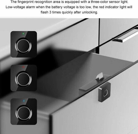 Fingerprint Lock, Smart Biometric Fingerprint Cabinet Lock Cabinet,Drawer, Locker, Wardrobe for Home