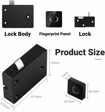 Fingerprint Lock, Smart Biometric Fingerprint Cabinet Lock Cabinet,Drawer, Locker, Wardrobe for Home