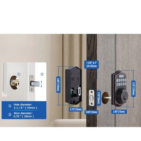 Fingerprint Door Lock Keyless Entry Electronic Keypad Deadbolt Front Door Lock Set with Auto Lock and 1 Touch Locking, Oil Rubbed Bronze