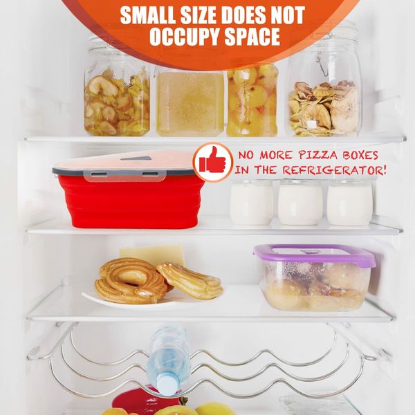 Adjustable Pizza Storage Container,Pizza Slice Container can be Microwaved and Reused,Pizza Slice Pack with 5 Heating Plates