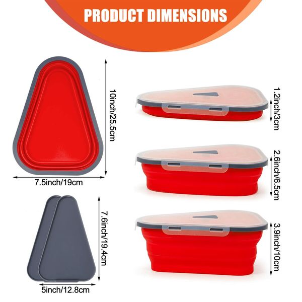 Adjustable Pizza Storage Container,Pizza Slice Container can be Microwaved and Reused,Pizza Slice Pack with 5 Heating Plates