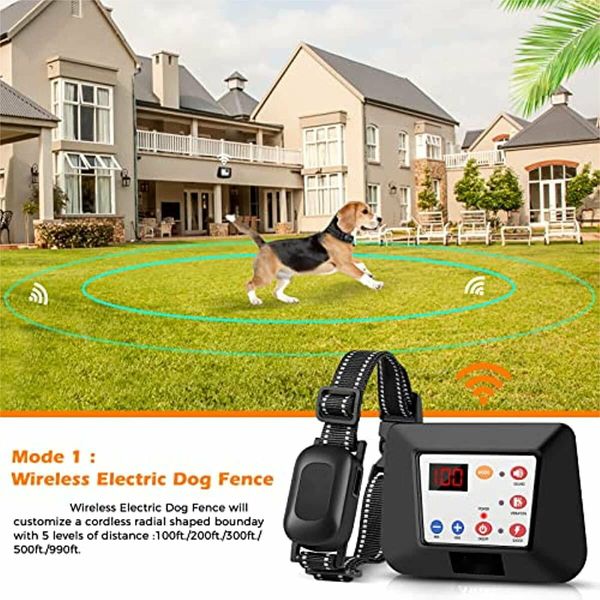 Wireless Dog Fence,2024 Electric Fence for Dog Training Collar with Remote,Wireless Dog Boundary Containment System,Adjustable Range Sizes For All Dogs(for 2 Dogs)