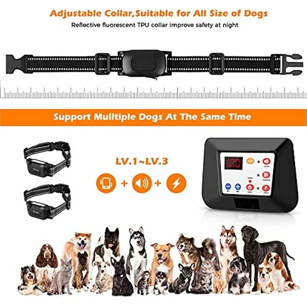 Wireless Dog Fence,2024 Electric Fence for Dog Training Collar with Remote,Wireless Dog Boundary Containment System,Adjustable Range Sizes For All Dogs(for 2 Dogs)