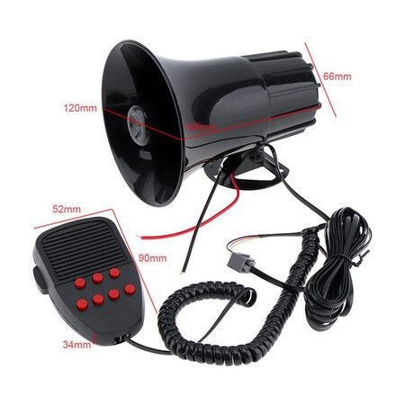 12V 50W 120dB Air Siren Horn Warning Alarm Megaphone for Car Truck MIC Speaker