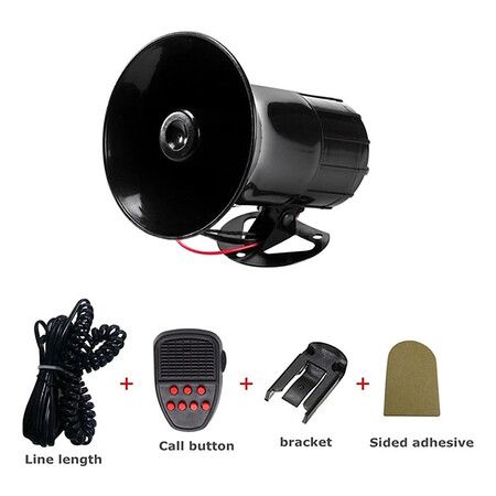 12V 50W 120dB Air Siren Horn Warning Alarm Megaphone for Car Truck MIC Speaker