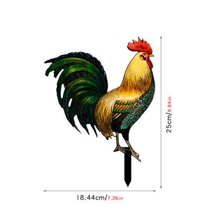 Rooster Decor, Acrylic Yard Chicken Decorations for Backyard, Lawn, Pathway, Garden, Lawn