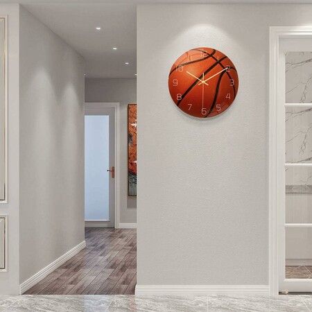 Basketball Wall Clock Bedroom Livingroom Birthday Chritmas Gifts Present for Kids Son Boys Baby Child NBA Basketball MLB Fans