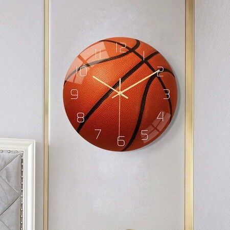 Basketball Wall Clock Bedroom Livingroom Birthday Chritmas Gifts Present for Kids Son Boys Baby Child NBA Basketball MLB Fans