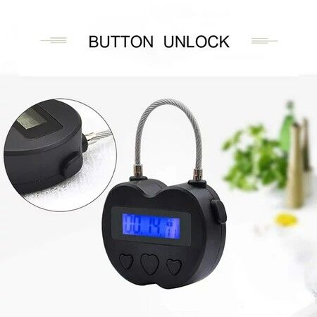 Smart Time Lock LCD Display Time Lock USB Rechargeable Temporary Timer Padlock Travel Electronic Timer