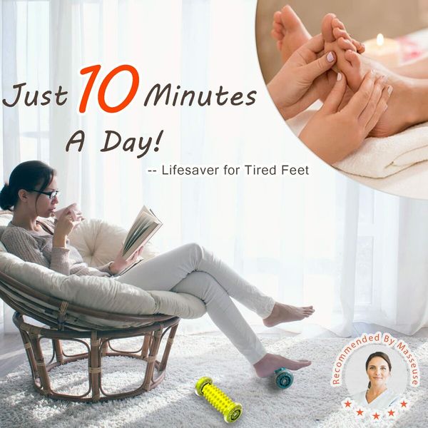 Foot Massager Roller for Relief Plantar Fasciitis Deep Tissue Muscle Massager Roller for Foot Arch Pain Heel Pain-Yellow