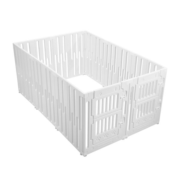 Dog Playpen Pet Cat Enclosure Crate Indoor Puppy Exercise Cage Safety Play Pen Fence Whelping Box Large Kennel Portable 125x180x80cm