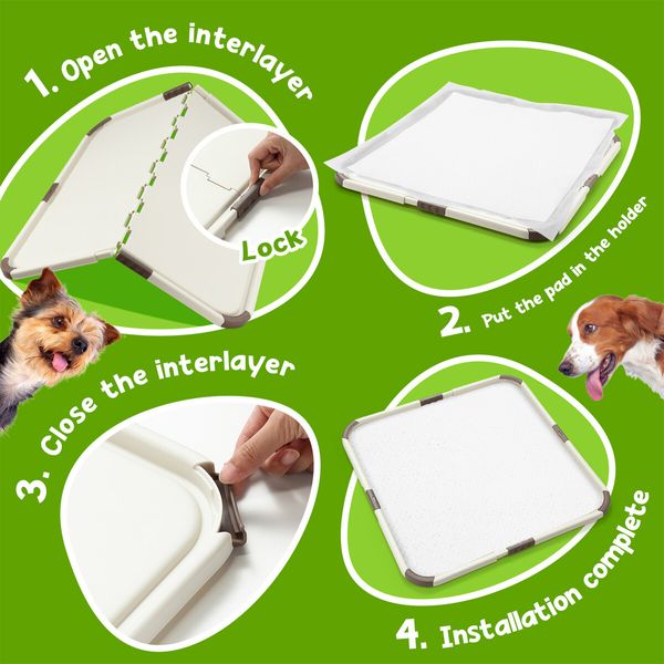 Dog Toilet Puppy Pad Trainer Pet Bathroom House Potty Training Pee Holder Tray Portable Foldable 52.5x52.5cm