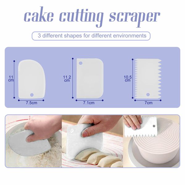 30cm Cake Turntable Stand 26Pcs Decorating Kit Supplies Baking Tools Rotating Stand Icing Piping Nozzle Spatula Cutter Pastry Bag Scraper Aluminium