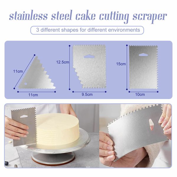 30cm Cake Turntable 35Pcs Decorating Supplies Kit Rotating Stand Baking Tools Aluminium Piping Tip Icing Spatula Pastry Bag Flower Nail