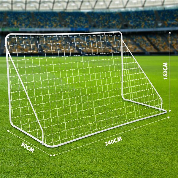 Soccer Goal Set Football Net Metal Frame Backyard Training Practice Kids Adults Youth Home Outdoor Sports Games Match 2.4x1.52m