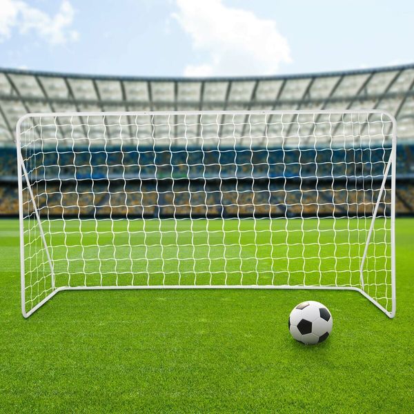 Soccer Goal Set Football Net Metal Frame Backyard Training Practice Kids Adults Youth Home Outdoor Sports Games Match 2.4x1.52m