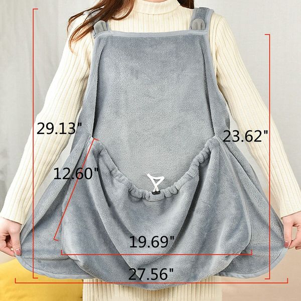 Pet Carrier Apron Cozy Cat Sling Dogs Front Shoulder Carry Kitten Sleeping Bag Hands-Free for Indoor Outdoor Travel-Grey