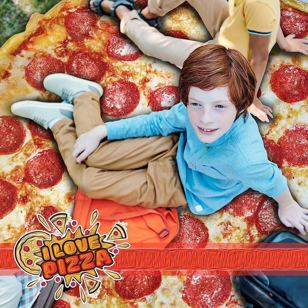 Pizza Throw Blanket Adult Double Sided Funny Realistic Custom Throw Blanket Novelty Gift (150*150CM)