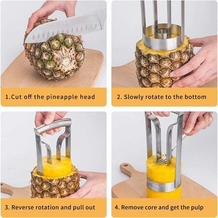 Pineapple Corer Large Stainless Steel Pineapple Corer Peeler, Diameter 10 CM