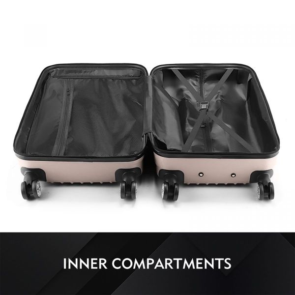 Carry On Suitcase Hard Shell Luggage Cabin Case Travel Baggage Lightweight Travelling Bag 4 Wheel Rolling Trolley TSA Lock 24 Inch