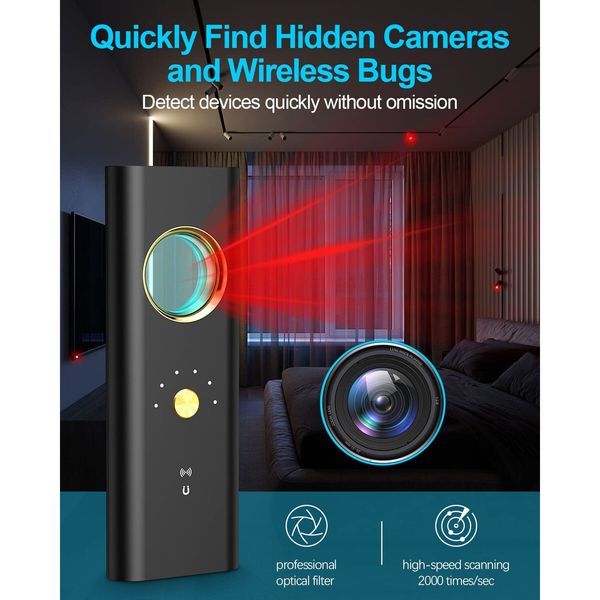 Hidden Camera Detectors and Bug Detector,Anti Spy Detector,Listening Device Detector,6 Levels Sensitivity Camera Finder,36H Working Time GPS Tracker Detector,RF Signal Detector