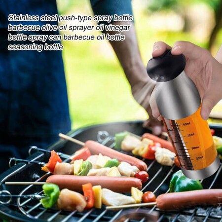 90ml Kitchen Stainless Spray Bottle for Oil Oil Vinegar Soy Sauce BBQ Spray Oiler