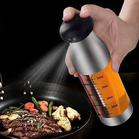 90ml Kitchen Stainless Spray Bottle for Oil Oil Vinegar Soy Sauce BBQ Spray Oiler