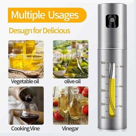 Stainless Steel Fuel Injector Cooking Oil Bottle Mist Spray Olive Oil Glass Spray Bottle