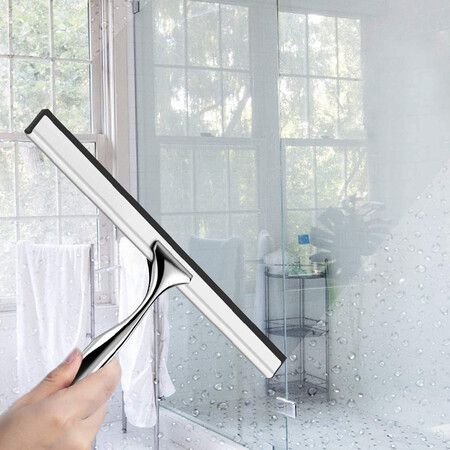 Stainless Steel Squeegee Glass Window Cleaner Wiper Bathroom Tile Wall Wiper for Bathroom Mirror