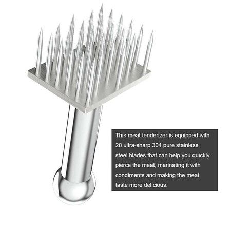 28 Blades Stainless Steel Meat Tenderizer Needle for Kitchen Cooking Tenderizing Beef BBQ Marinade Steak and Poultry