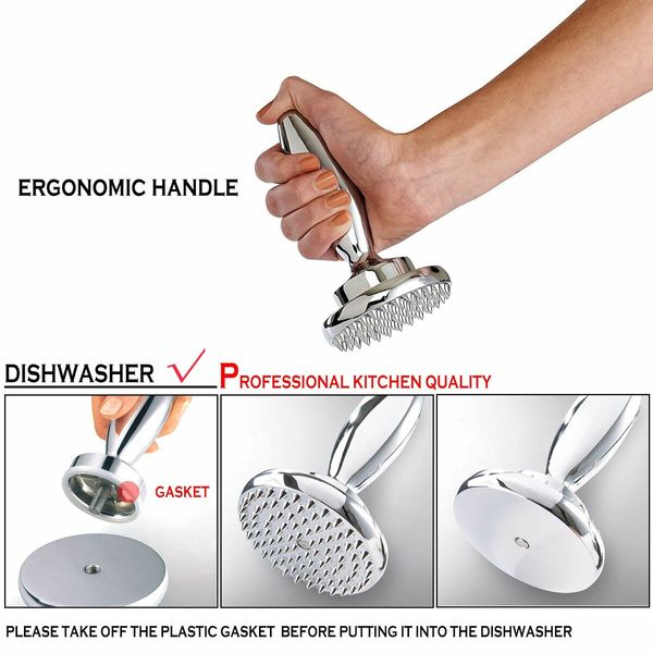 Meat Tenderizer and Pounder Dual Sided Meat Tenderizer Mallet Marinating Prep Tool