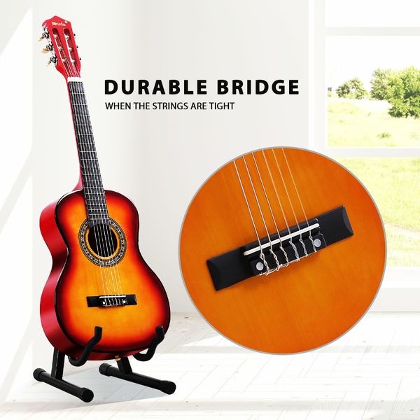 Melodic 34'' Kids Acoustic Guitar 6 Strings Tuner Cutaway Wooden Kids Gift Sunburst