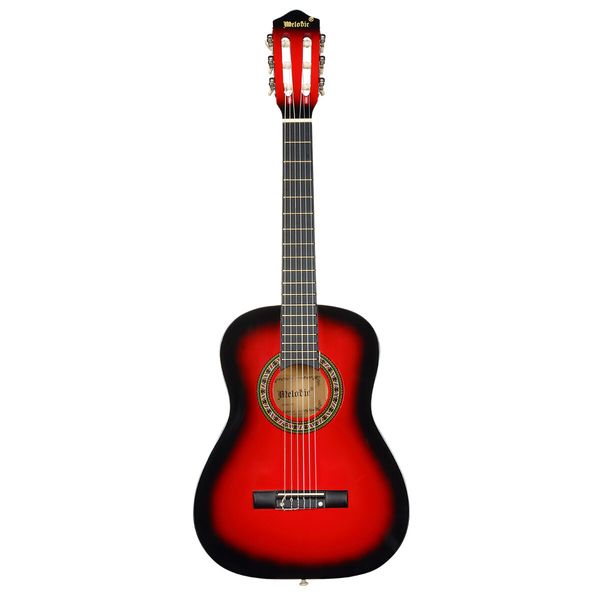 Melodic 34inch Kids Acoustic Guitar 6 Strings Tuner Cutaway Wooden Kids Gift Red