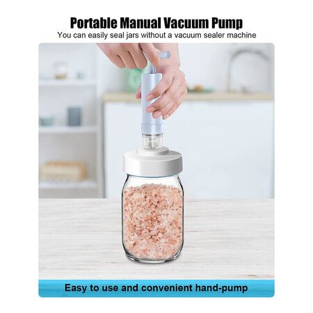 Mason Jar Vacuum Sealer With Accessory Hose for Wide and Regular Mouth Mason Jars