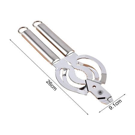 Bottle Opener, Multi Functional Innovative Small Tool Food Can Lid Bottle Opener Silver