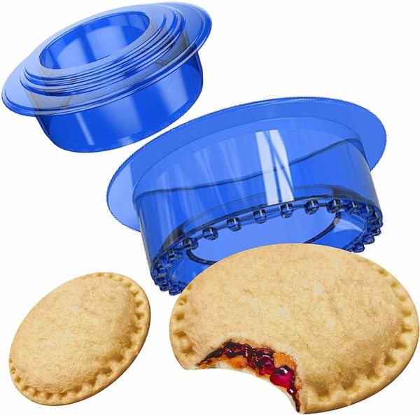 5 pcs of 1 sets Bread Sandwich Maker mold-Uncrustables Sandwich Cutter for Kids (blue)