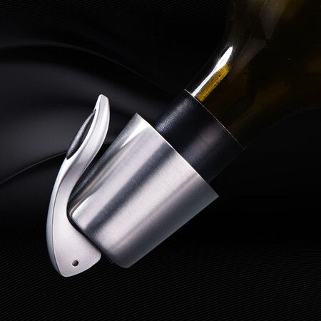 Reusable Wine Stopper Stainless Steel Wine Bottle Stoppers Plug with Silicone Wine Toppers Stopper 1 pack