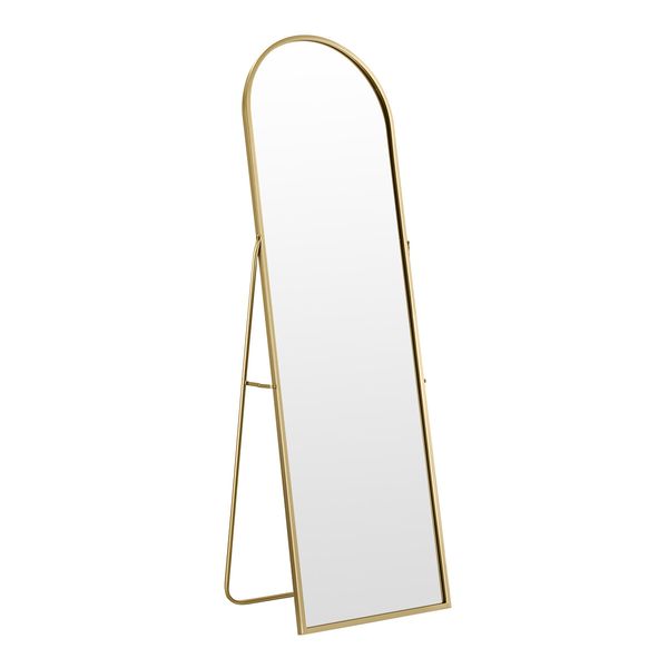 Arch Full Length Mirror Body Free Standing Floor Bedroom Hallway Leaning Makeup Vanity Dressing HD Glass Gold Metal Stand 50x2x160cm