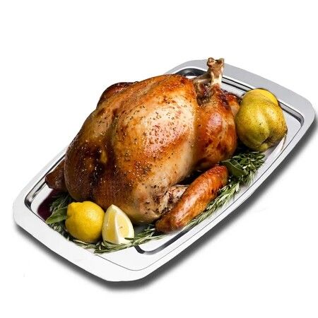 Stainless Steel Turkey Baking Basin Roast, Chicken Rack Roast Barbecue Rack Barbecue Tray