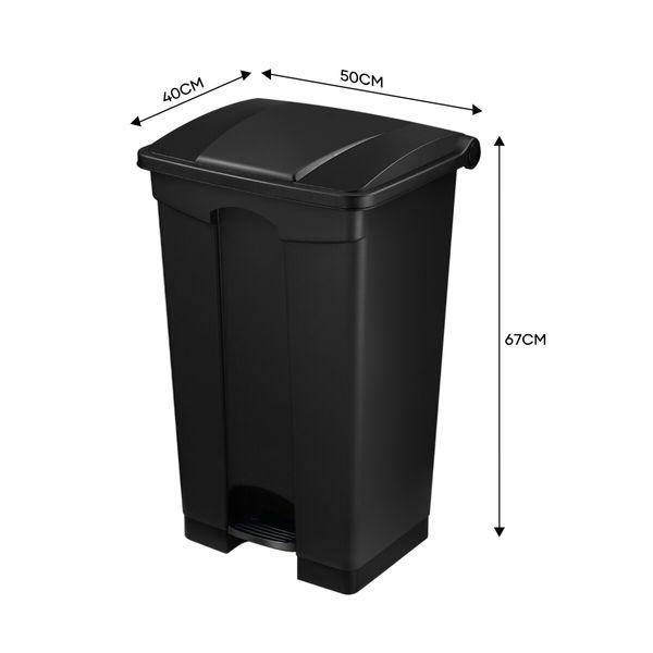 68L Rubbish Bin Kitchen Compost Dustbin Garbage Trash Waste Recycling Can Pedal Garden Home Office Large Plastic Black